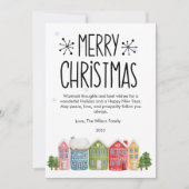 Zachte Kerstmis Sfeervolle Wijk Flat Feestdagenkaart (Voorkant)