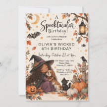 Zachte Kleine Heks Halloween Waterverf Verjaardag