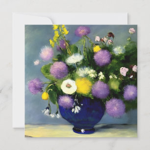 Zachte kleur Bloem Vaas Print Kaart