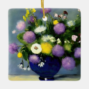 Zachte kleur Bloem Vaas Print Keramisch Ornament