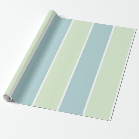 Zachte Kleur Verticale Streeppatroon Ontwerp Cadeaupapier (Uitgerold)