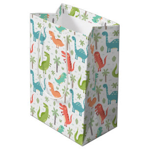 Zachte kleuren Dinosauriërs palmbomen Kinderen Medium Cadeauzakje