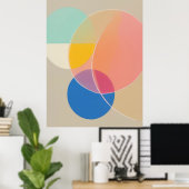 Zachte kleuren geometrische vormen moderne decorat poster (Thuiskantoor)