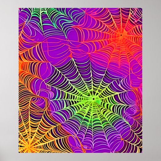 Zachte kleuren: Spiderweb Art Poster (Voorkant)