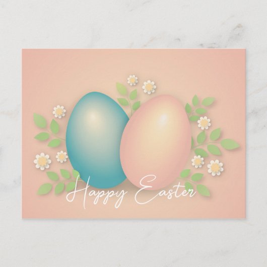 Zachte kleuren voor eitjes- en lenteslijmbloemen briefkaart (Voorkant)