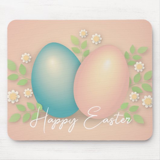 Zachte kleuren voor eitjes- en lenteslijmbloemen muismat (Voorkant)