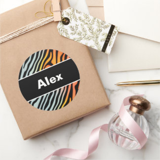 Zachte kleurrijke deegwaren Zebrastripes Ronde Sticker