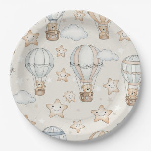 Zachte knuffelbeer Heet Luchtballon Neutraal Patro Papieren Bordje