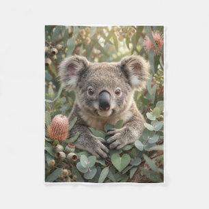 Zachte Koala Tussen Bladerrijke Takken Fleece Deke Deken