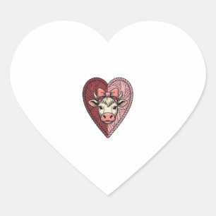 Zachte Koe Hart Garens Vintage Gravure Ontwerp_1 Sticker