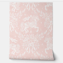 Zachte Koraal Rococo Draaiorgelpaarden & Bloemen