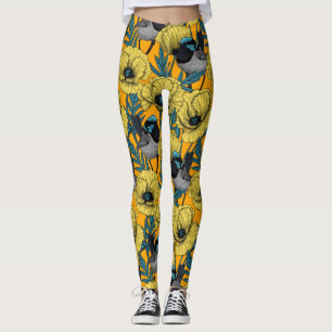 Zachte kreeften en papavers, geel leggings