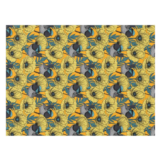 Zachte kreeften en papavers, geel tafelkleed (Voorkant (Horizontaal))