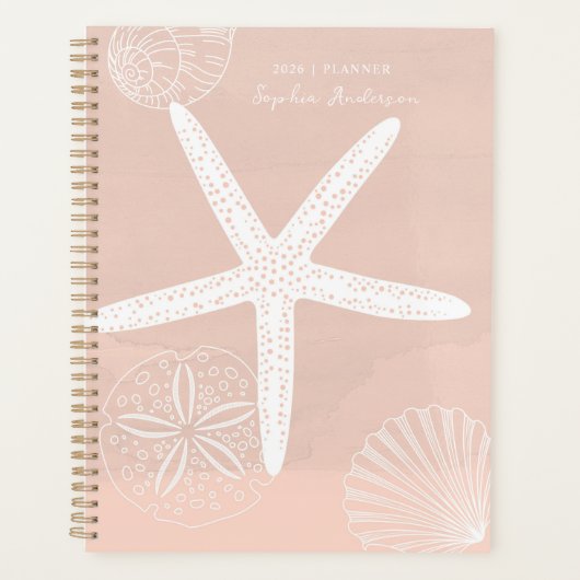 Zachte Kust Zeeschelpen Weekplanner Planner (Voorkant)