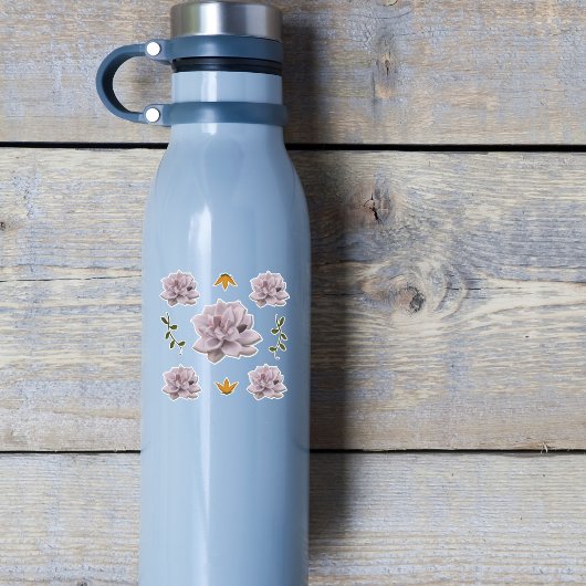 Zachte lavendel Echeveria met de hand getrokken su Sticker