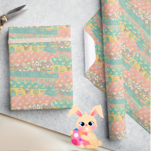 Zachte lente paaskleuren Schattigee gele kuikens Cadeaupapier