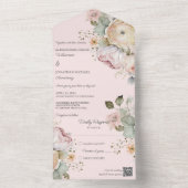 Zachte lentekleuren Bloemen All In One Uitnodiging (Binnen)