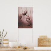 Zachte lichte wilde bloemzaadhoofden poster (Keuken)
