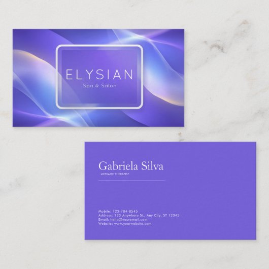 Zachte lichtgevende golven Periwinkle Abstract Visitekaartje (Voorkant / Achterkant)