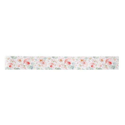 Zachte lichtroze bloemen elegante botanische moder lint (Voorkant)