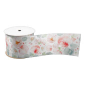 Zachte lichtroze bloemen elegante botanische moder lint (Spoel)