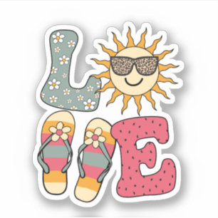 Zachte Liefde Zomer Zon Teenslippers Strand Sticker