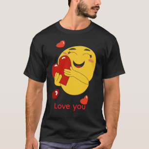 Zachte liefdes-emoji t-shirt met romantisch hart o
