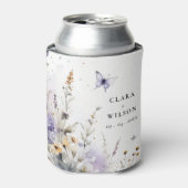 Zachte Lila Wildflower Vlinder Tuin Bruiloft Blikjeskoeler (Blikje Voorkant)