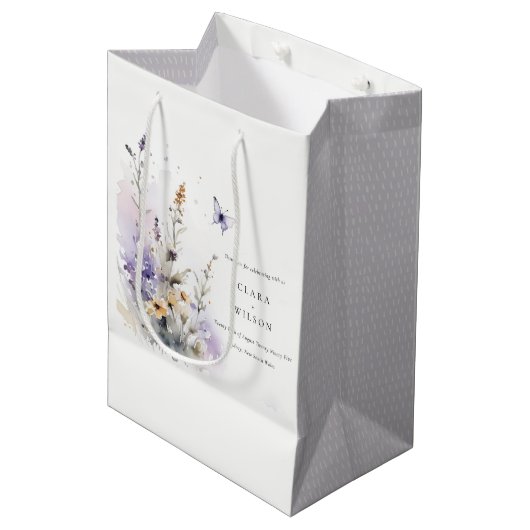 Zachte Lila Wildflower Vlinder Tuin Bruiloft Medium Cadeauzakje