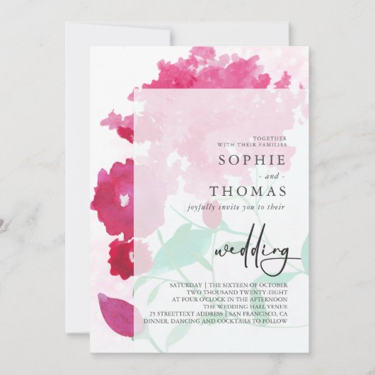 Zachte lilacs elegante bruiloft kaart (Voorkant)