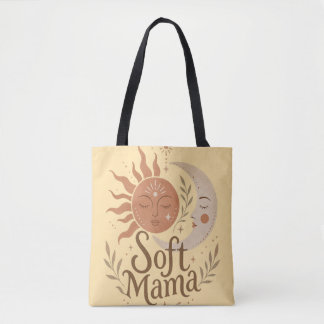 Zachte Mama Hemelse Zon & Maan Boho Design Draagtas