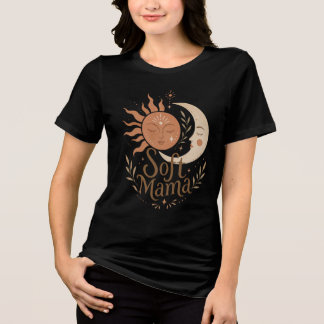 Zachte Mama Hemelse Zon & Maan Boho Design Tri-Blend Shirt