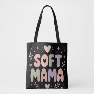 Zachte Mama Pastel Typografie Ontwerp Draagtas