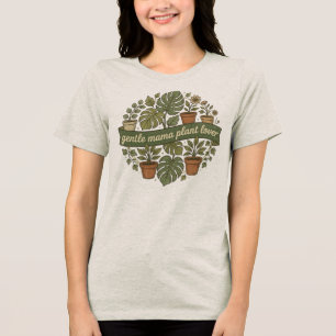 Zachte Mama Plantenliefhebber Retro Botanische Shi Tri-Blend Shirt
