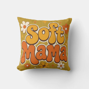 Zachte Mama Retro Bloemige Groovy Design Schatti Kussen