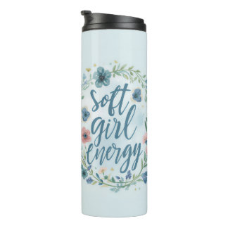 Zachte Meisjes Energie Bloemige Babyblauw Thermosbeker