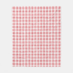 Zachte Meisjesachtige Roze Witte Geruite Strepen Fleece Deken