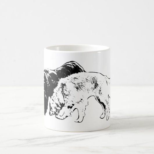 Zachte metgezellen in inkt koffiemok (Center)