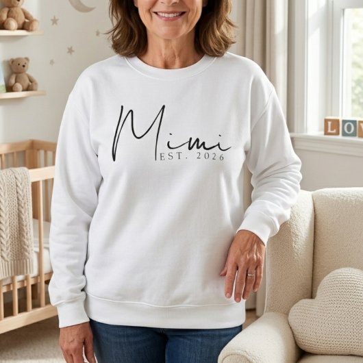 Zachte Mimi Opgerichte Jaar Minimal Script Ontwerp Trui