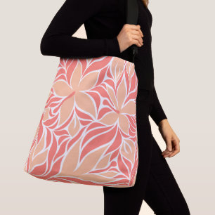Zachte moderne bloemige stijlvolle patroon oranje crossbody tas