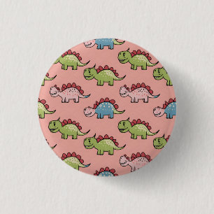 Zachte naadloze dinosauruspatroon ronde button 3,2 cm