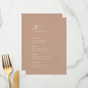 Zachte natuurlijke pastel Mocco bruiloft Menu