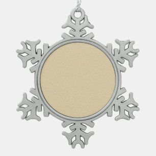 Zachte Natuurlijke Zand Achtergrond Tin Sneeuwvlok Ornament