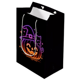 Zachte Neon Halloween Pompoen Kat Cadeautas
