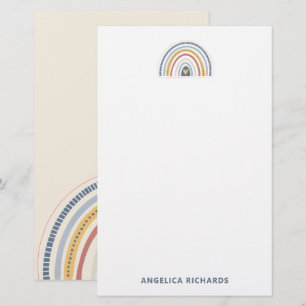Zachte Neutrale Boho Regenboog Hart Briefpapier