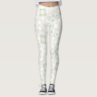 Zachte Neutrale Geometrische Bloem Leggings