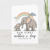 Zachte Olifant Moeder Baby Eerste Moederdag Liefde Kaart (Voorkant)