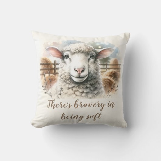 Zachte ooi: Zachte wolschapen Kussen (Voorkant)