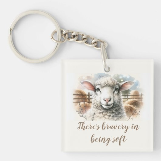 Zachte ooi: Zachte wolschapen Sleutelhanger (voorkant)