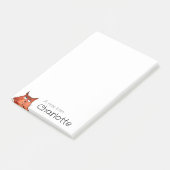 Zachte oranje cartoon kat naam post-it® notes (Schuin)